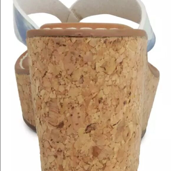 Sugar Sandals Women's Size 8 Blue Tie-Dye Cork Wedge Open-Toe NIB - Picture 4 of 11